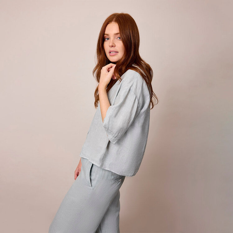 Corel Amsterdam Mila blouse linnen storm gray Corel