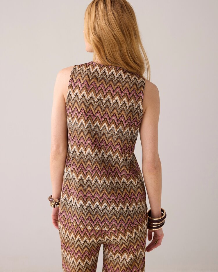 Summum Woman Sleeveless zig zag top multicolour Summum Woman