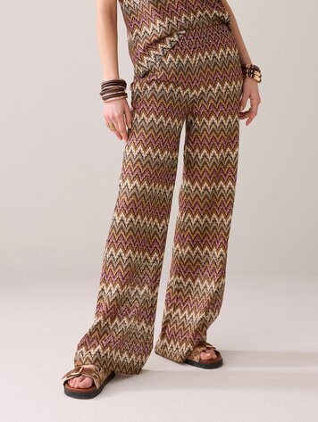 Wide leg zig zag pant multicolour