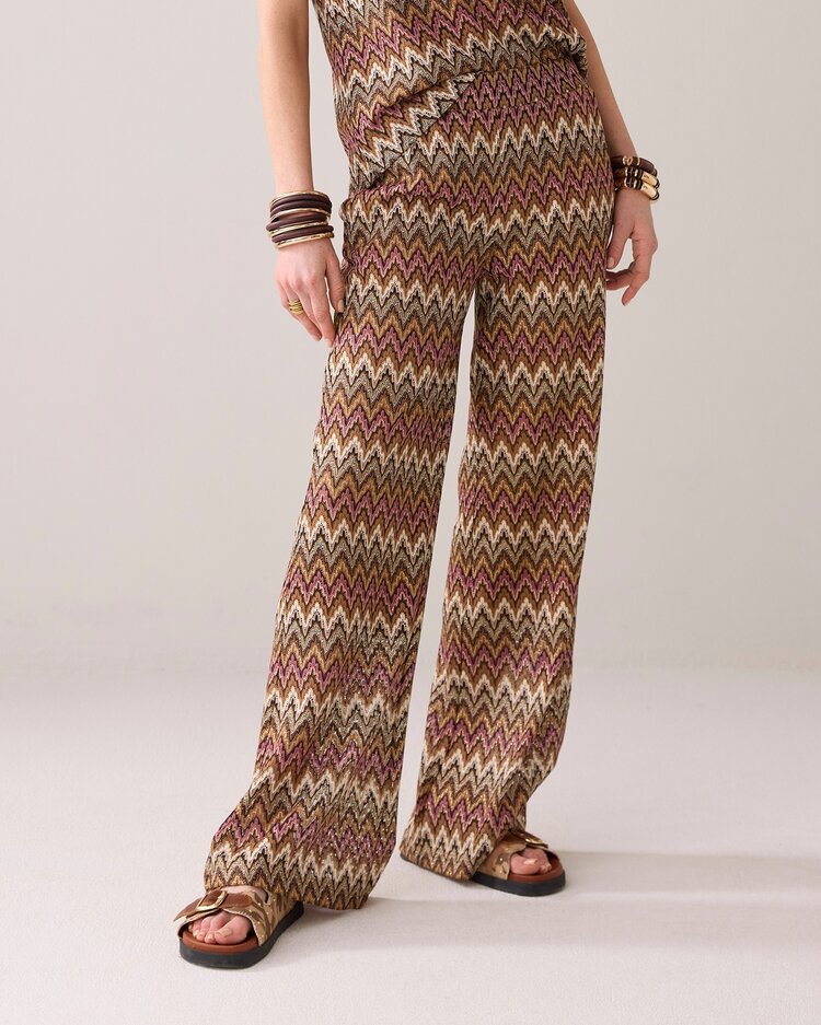 Summum Woman Wide leg zig zag pant multicolour Summum Woman
