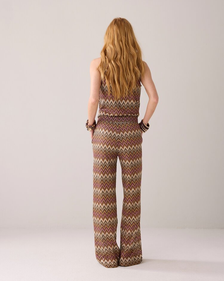Wide leg zig zag pant multicolour Summum Woman