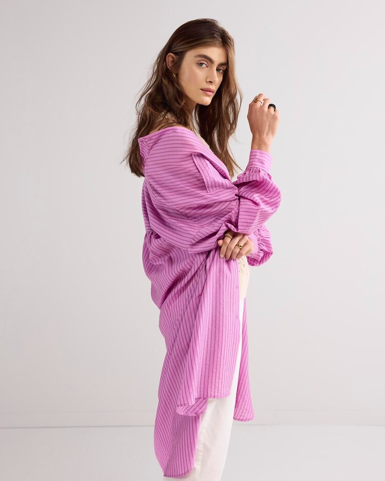 Summum Woman Tunic dress pinstripe cyclaam Summum Woman