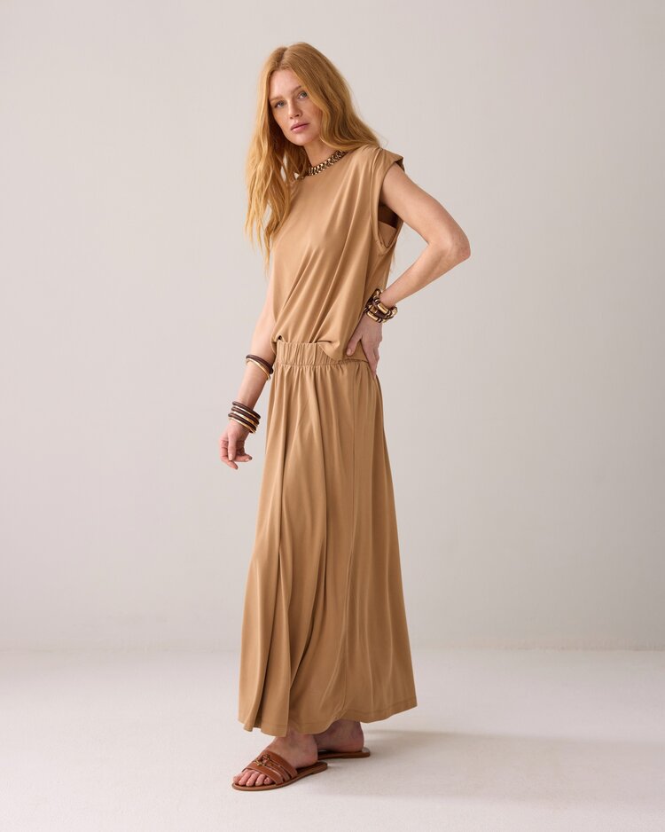 Summum Woman Skirt washed modal jersey peanut Summum Woman