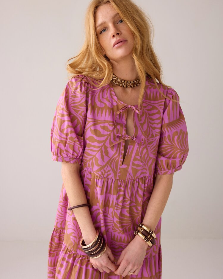 Summum Woman Dress two tone print cyclaam Summum Woman