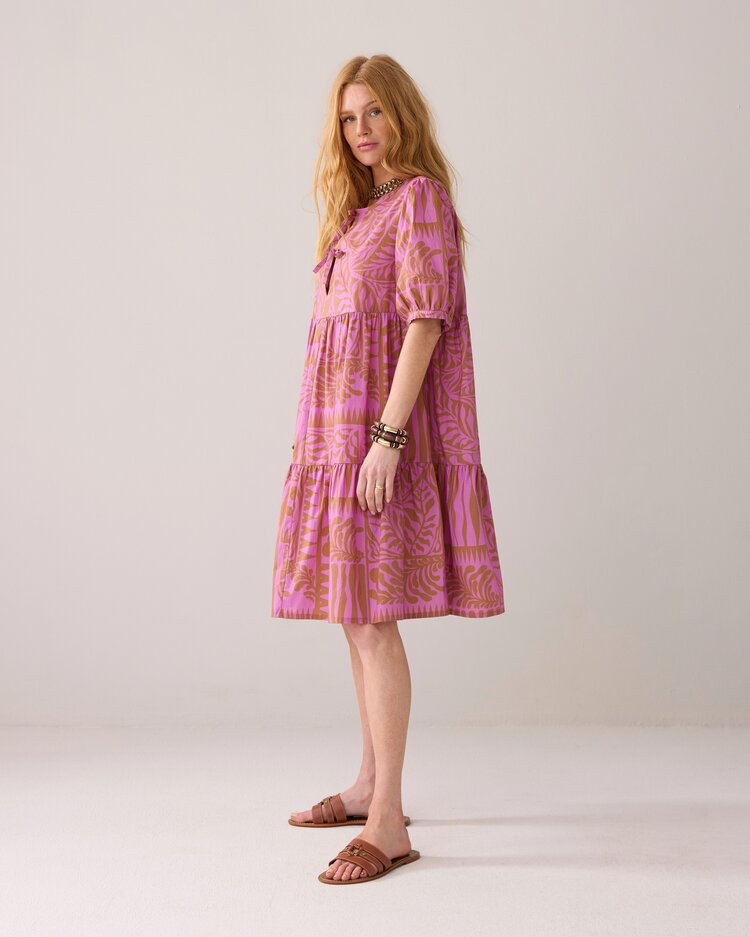 Summum Woman Dress two tone print cyclaam Summum Woman