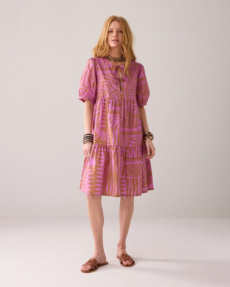 Summum Woman Dress two tone print cyclaam Summum Woman