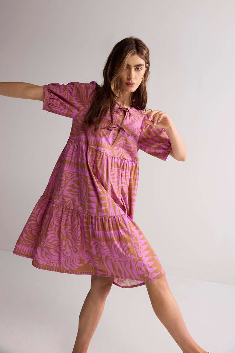 Summum Woman Dress two tone print cyclaam Summum Woman