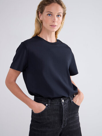 Short sleeve top classic cotton black