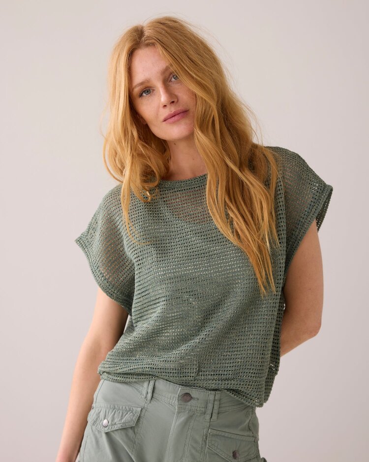 Summum Woman Top oversized gauze sea glass Summum Woman