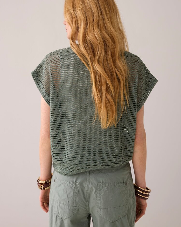 Summum Woman Top oversized gauze sea glass Summum Woman