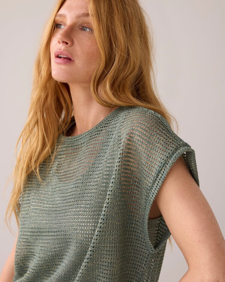 Summum Woman Top oversized gauze sea glass Summum Woman