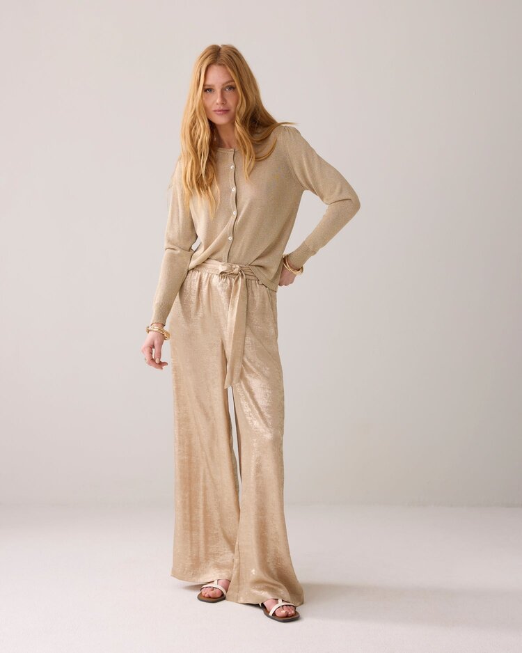 Summum Woman Pants metallic lamee sesame Summum Woman