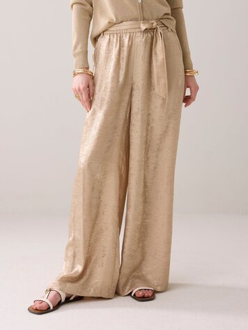 Pants metallic lamee sesame