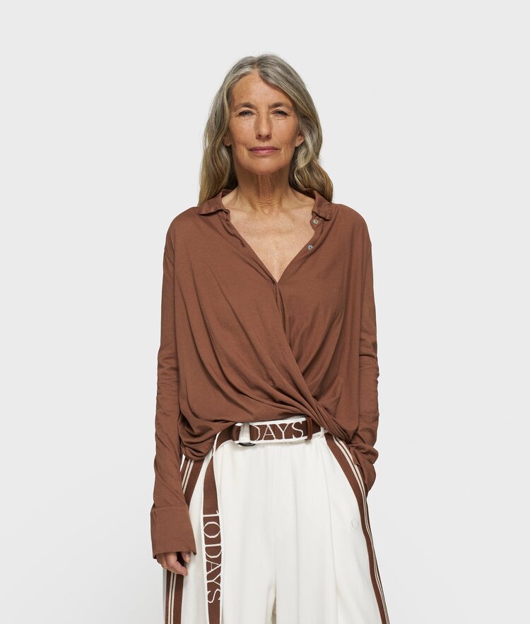 Wrap blouse truffle 10Days