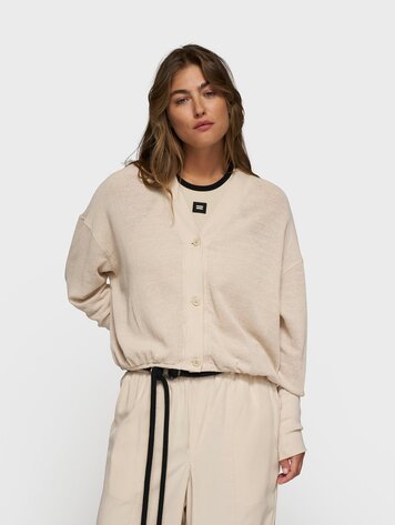 V-neck cardigan mesh light earth