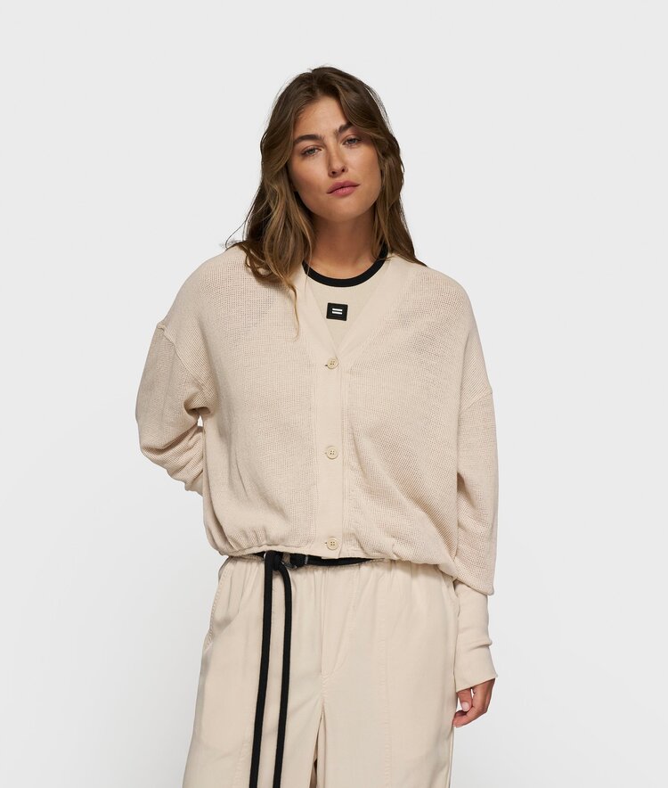 10DAYS V-neck cardigan mesh light earth 10Days