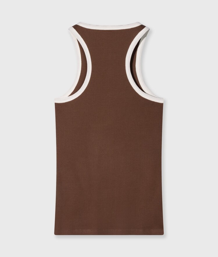 10DAYS Tank top rib contrast truffle 10Days