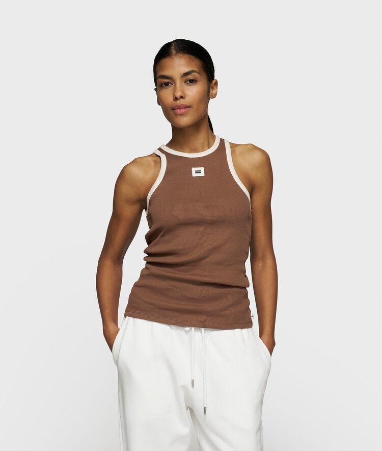 10DAYS Tank top rib contrast truffle 10Days