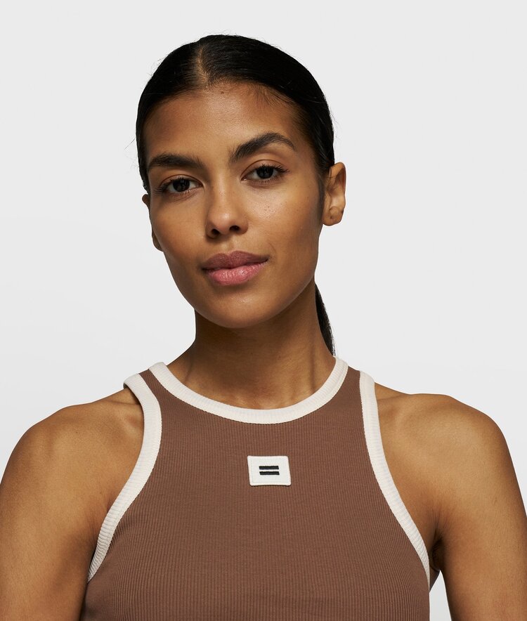 10DAYS Tank top rib contrast truffle 10Days