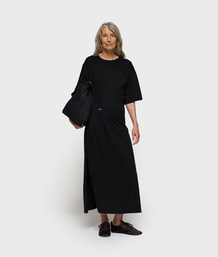 10DAYS Tee dress gathering black 10Days