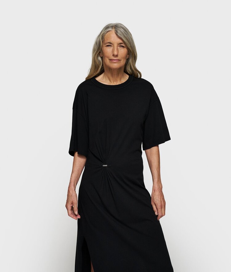 10DAYS Tee dress gathering black 10Days