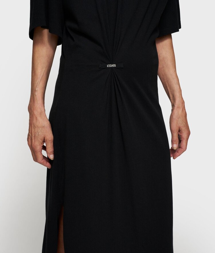 10DAYS Tee dress gathering black 10Days