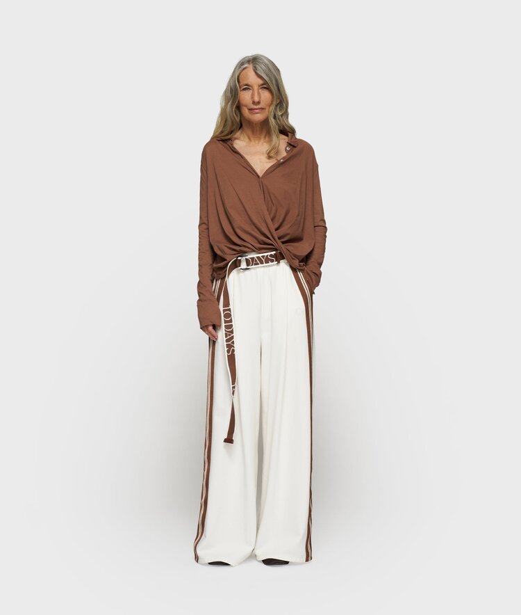 10DAYS Wide pants tape ecru 10Days