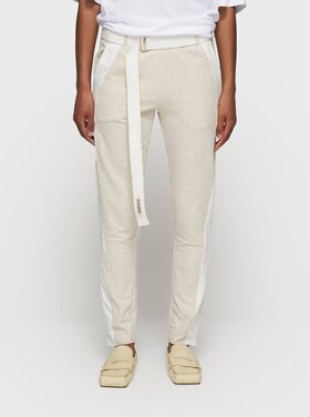 10DAYS Belted cropped jogger tape soft white melee
