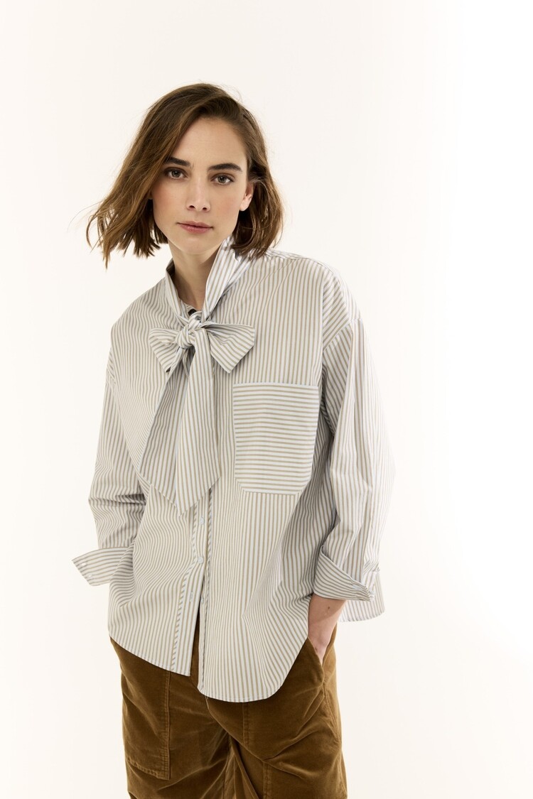 JcSophie Jody blouse blue/brown stripes JcSophie