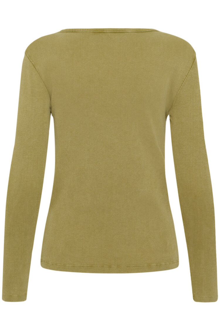 Cream CRTalia rib Tshirt green moss Cream