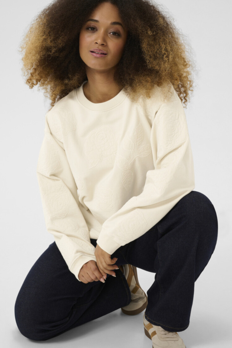 Cream CRJosie patch sweatshirt birch Cream