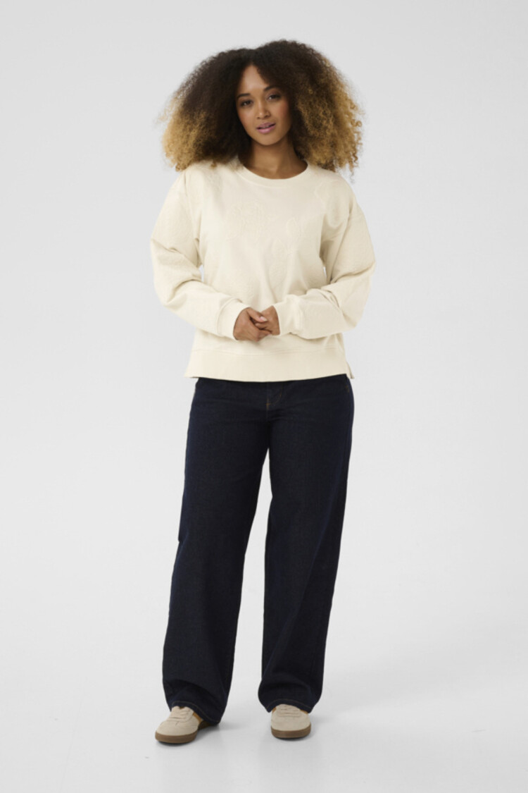 Cream CRJosie patch sweatshirt birch Cream