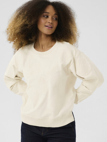 Cream Josie patch sweatshirt birch
