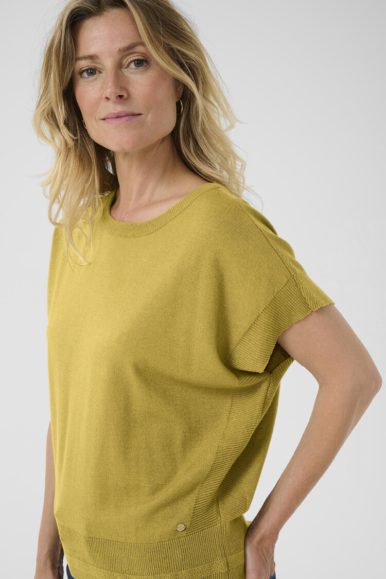 Cream CRDela knit top green moss Cream