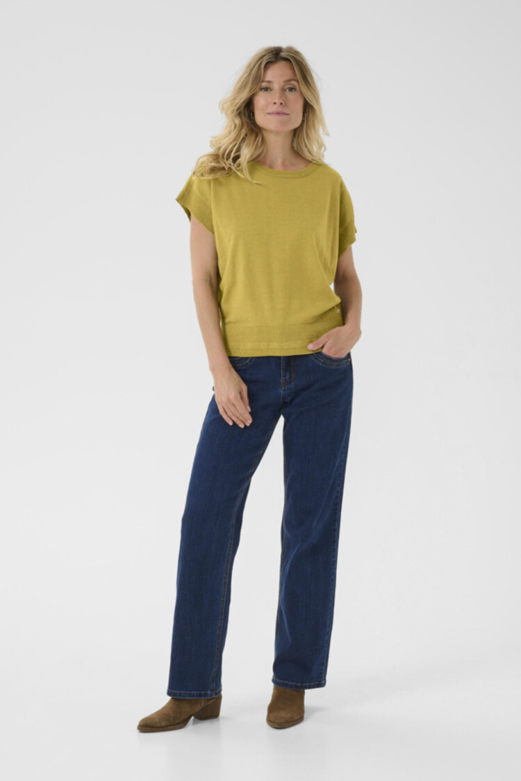 Cream CRDela knit top green moss Cream