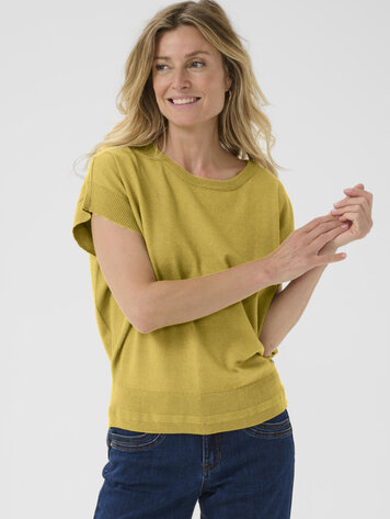 Cream Dela knit top green moss