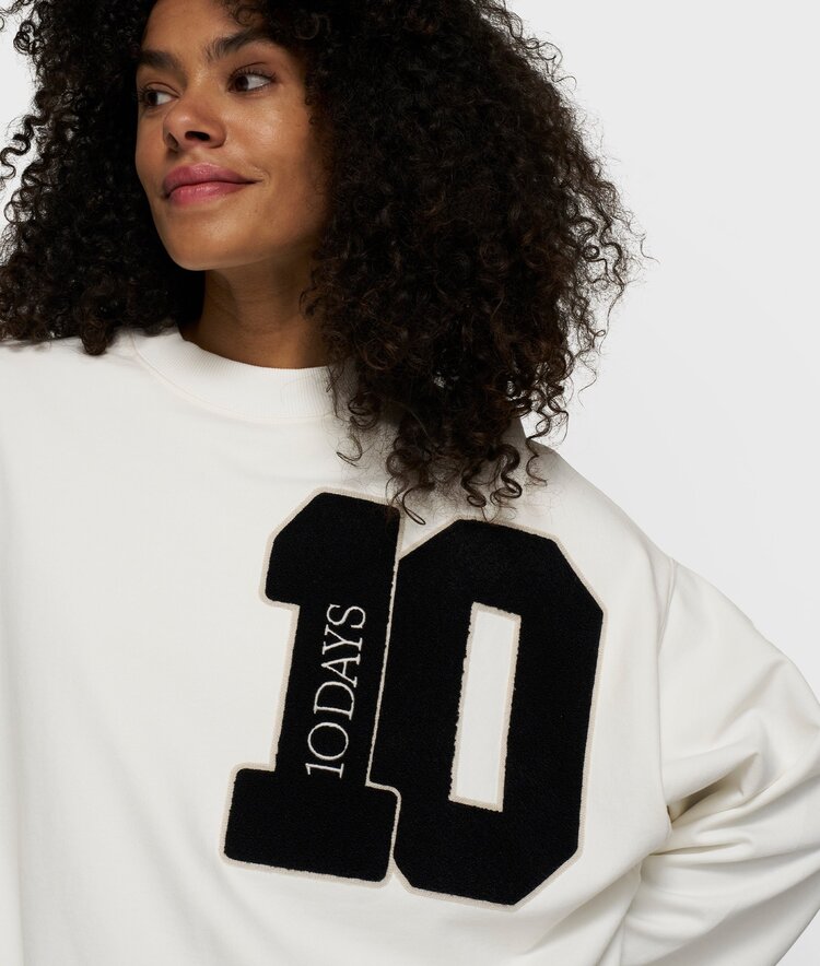 10DAYS Baseball sweater 10 ecru 10Days