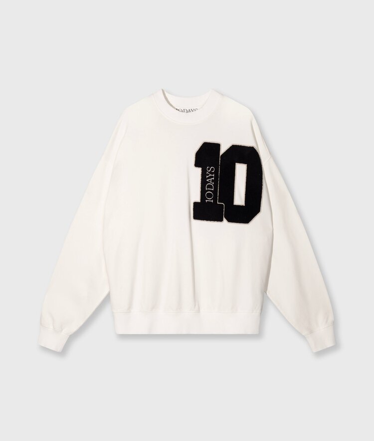 10DAYS Baseball sweater 10 ecru 10Days