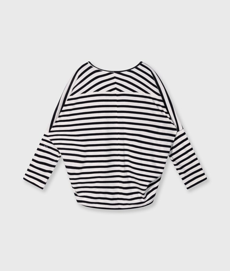 10DAYS Loose long sleeve tee modal stripes ecru/black 10Days