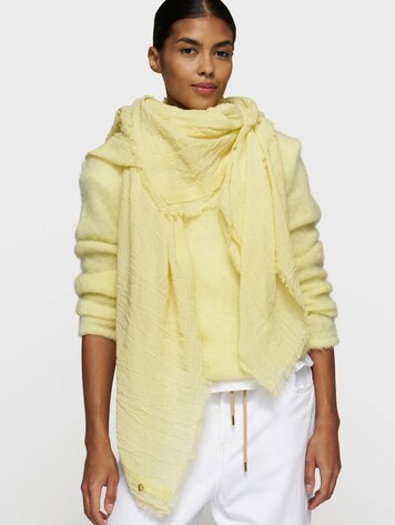 Scarf cotton crepe pastel yellow