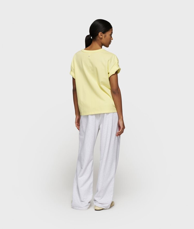 10DAYS Thick cotton tee logo pastel yellow 10Days