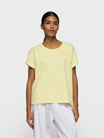 10DAYS Thick cotton tee logo pastel yellow