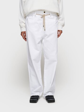 Straight leg pants twill optic white