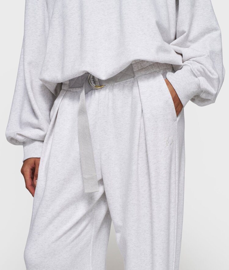 10DAYS Pleated sweater back stamp white grey melee 10Days