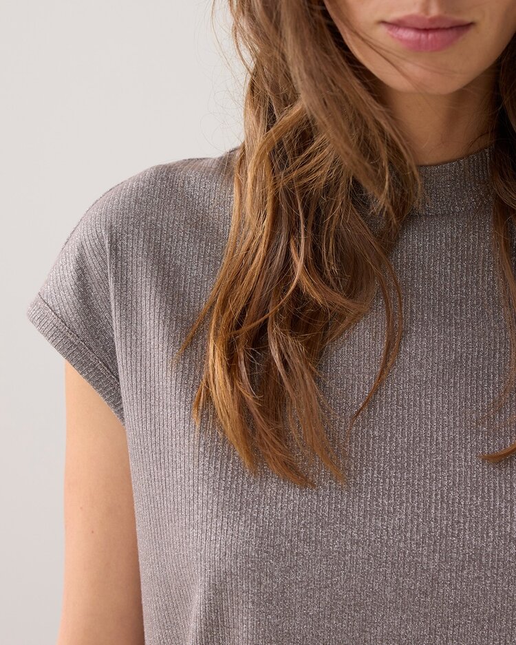 Summum Woman Top melange lurex rib funghi Summum Woman