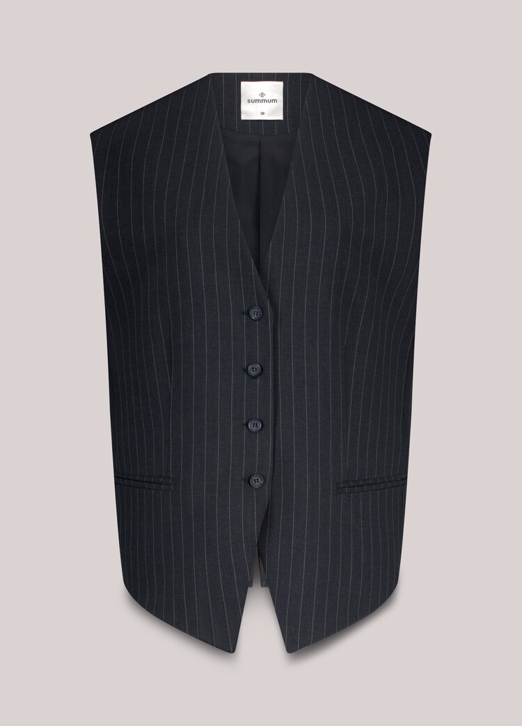 Summum Woman Gilet pinstripe midnight blue Summum Woman