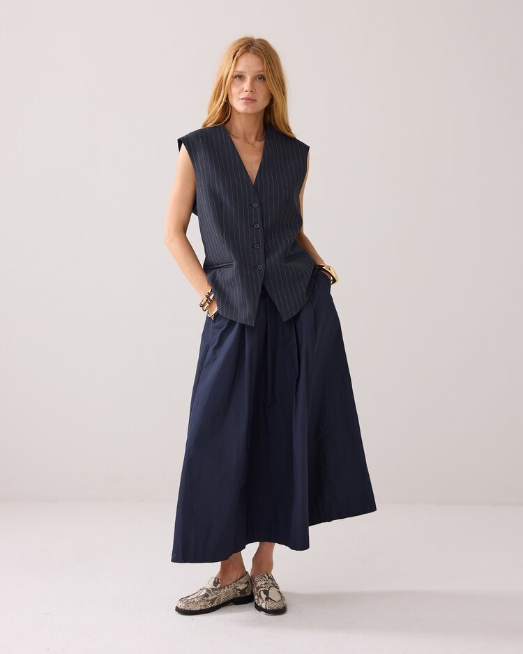 Summum Woman Gilet pinstripe midnight blue Summum Woman