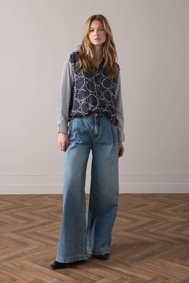 Summum Woman Blouse all over print midnight blue Summum Woman