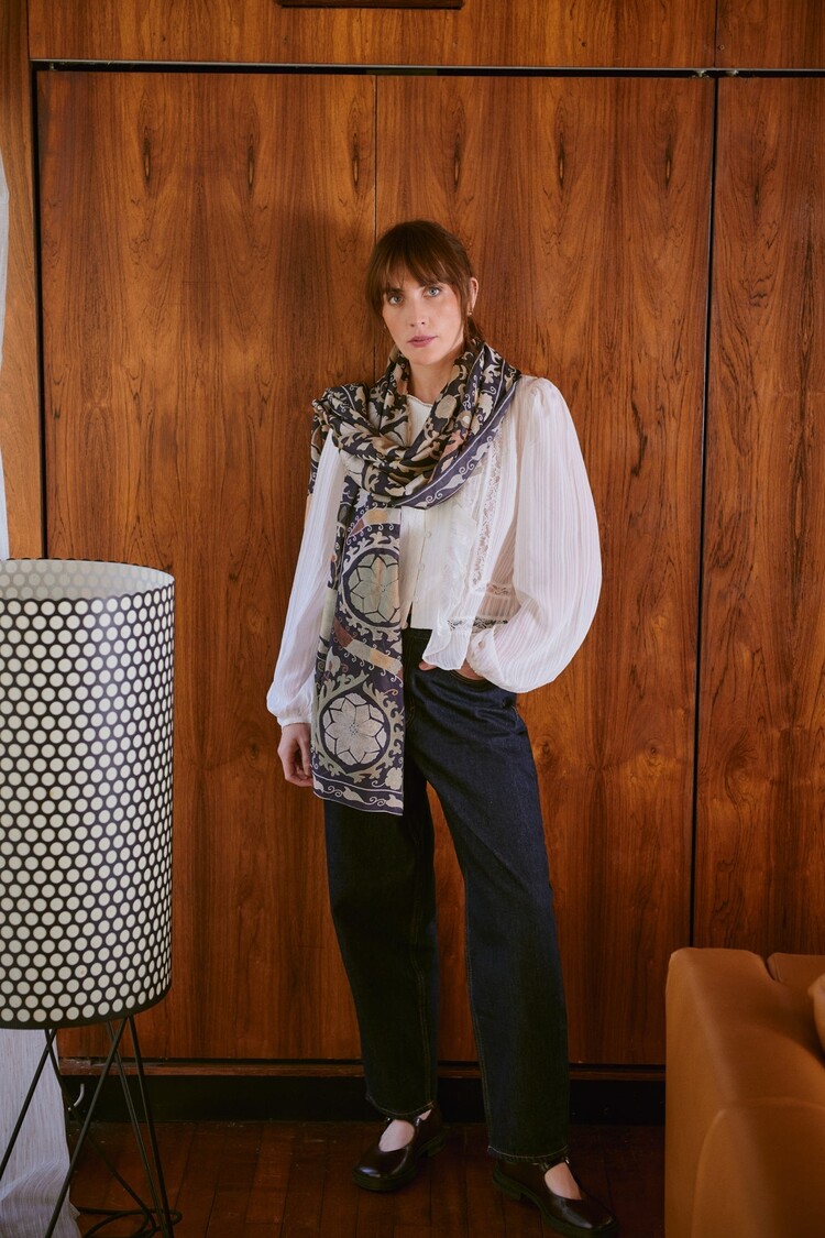 One Hundred Stars Scarf Susani Charcoal One Hundred Stars