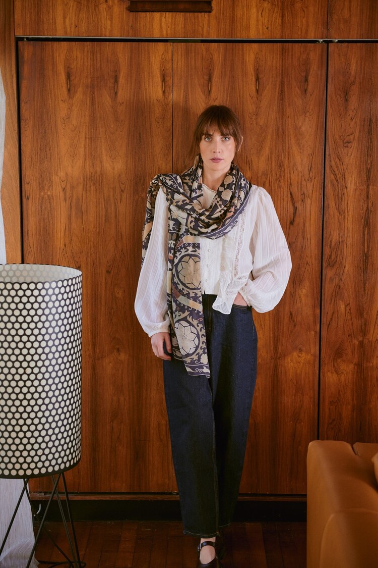 One Hundred Stars Scarf Susani Charcoal One Hundred Stars